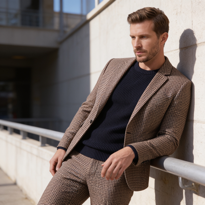 Herren-Anzugset mit Hahnentrittmuster-Sets for Men-Alpenkind