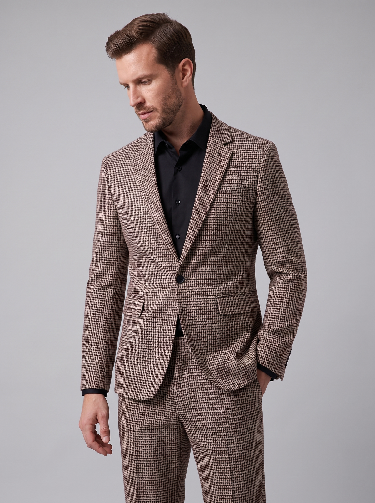 Herren-Anzugset mit Hahnentrittmuster-Sets for Men-Alpenkind