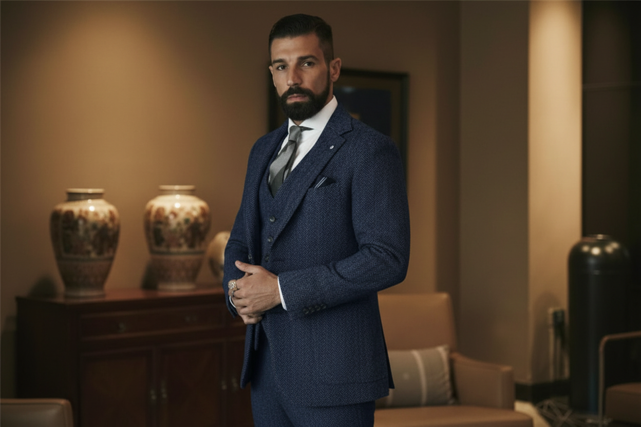 Herren Anzugset mit Sakko, Weste und Hose-Shirts for men-Alpenkind