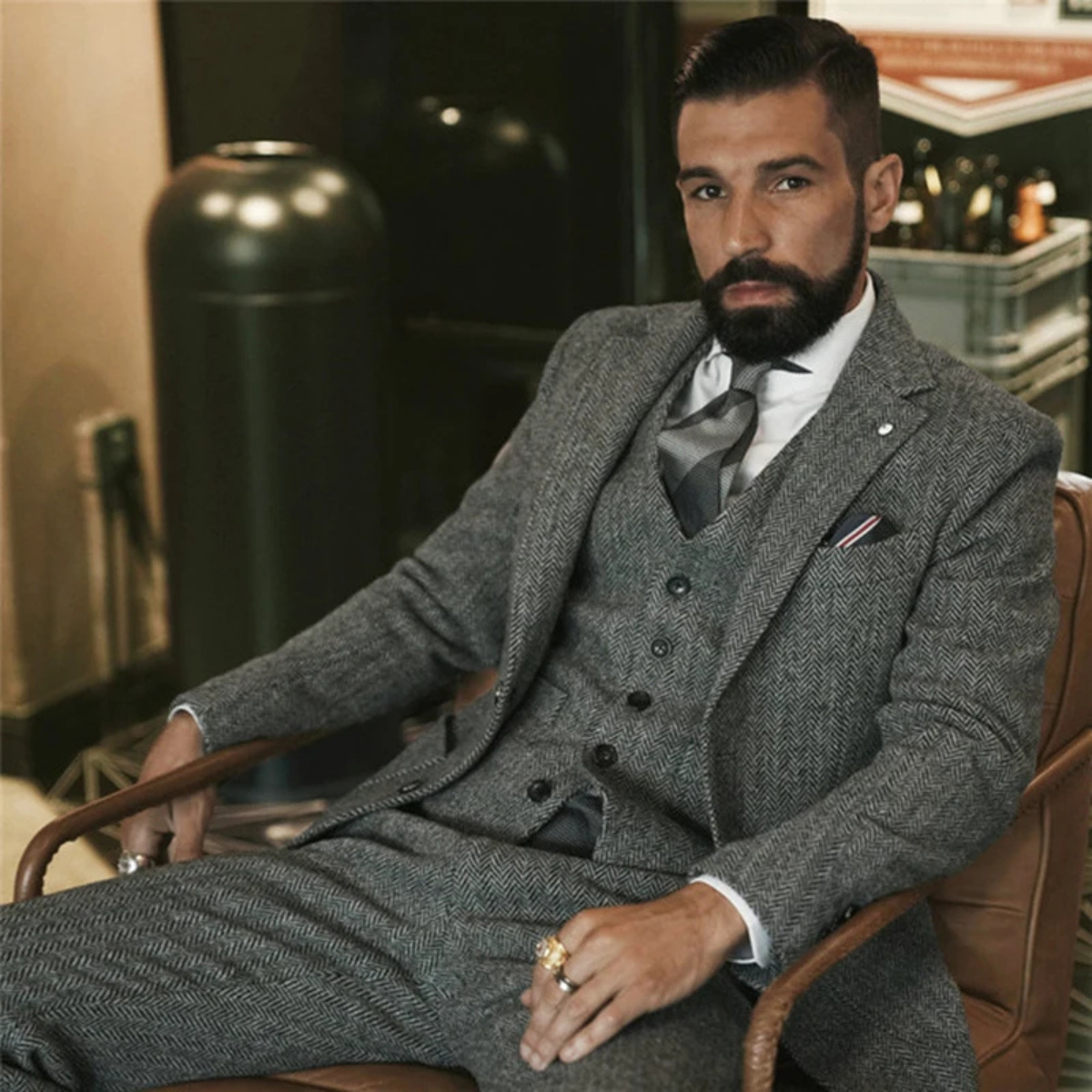 Herren Anzugset mit Sakko, Weste und Hose-Shirts for men-Alpenkind