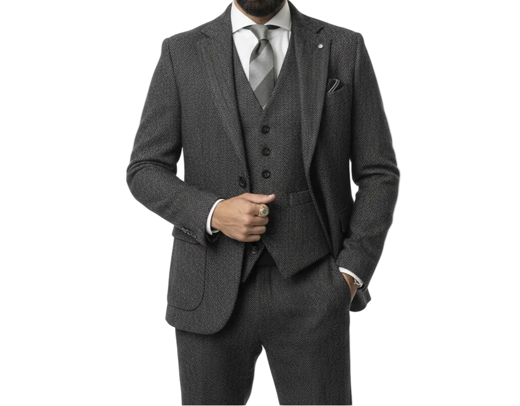 Herren Anzugset mit Sakko, Weste und Hose-Shirts for men-Alpenkind