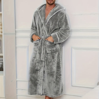 Herren Bademantel mit Kapuze und Bindegürtel-Robe for men-Alpenkind