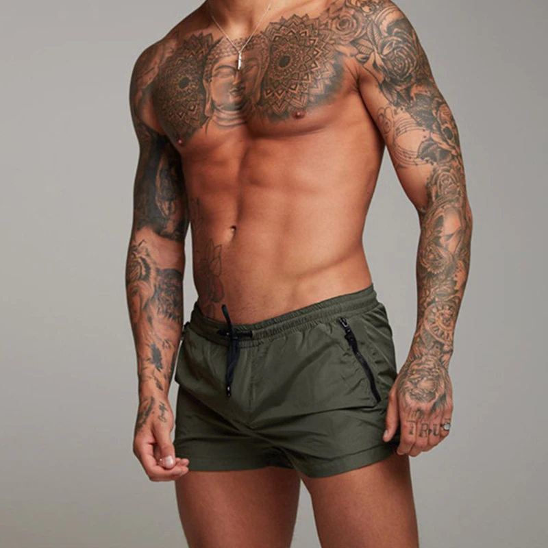Herren Badeshorts mit elastischem Bund und Kordelzug-Swimwear for men-Alpenkind