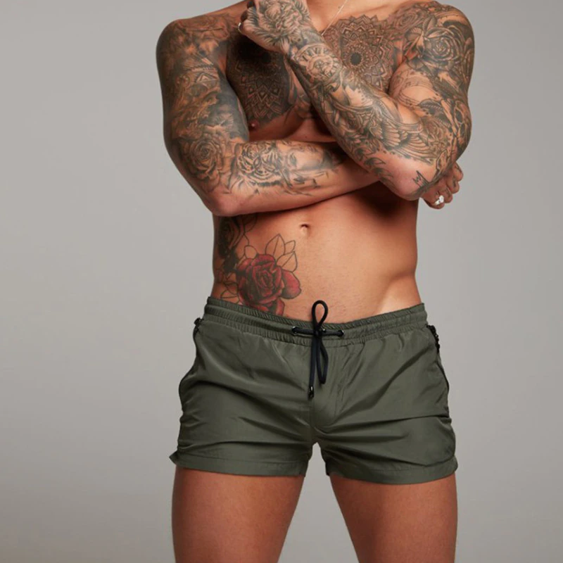 Herren Badeshorts mit elastischem Bund und Kordelzug-Swimwear for men-Alpenkind