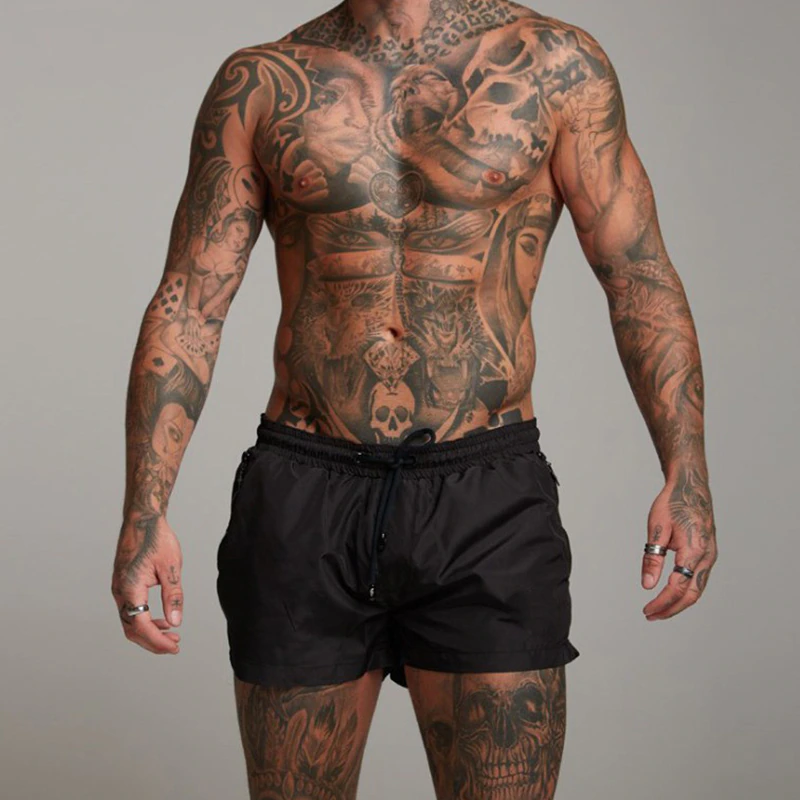 Herren Badeshorts mit elastischem Bund und Kordelzug-Swimwear for men-Alpenkind