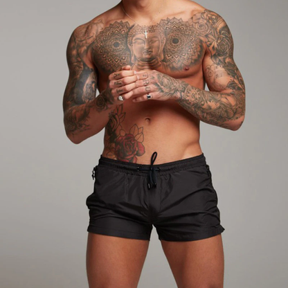 Herren Badeshorts mit elastischem Bund und Kordelzug-Swimwear for men-Alpenkind