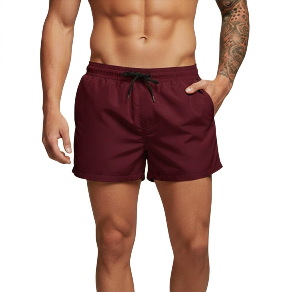 Herren Badeshorts mit elastischem Bund und Kordelzug-Swimwear for men-Alpenkind