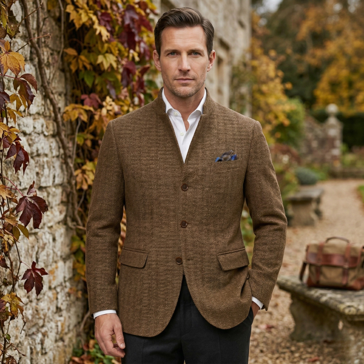 Herren-Blazer aus Fischgrät-Tweed-Jackets for men-Alpenkind