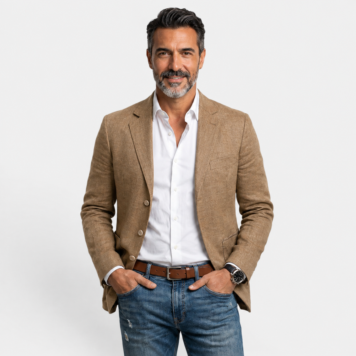 Herren-Blazer mit drei Knöpfen und fallendem Revers-Blazer for men-Alpenkind
