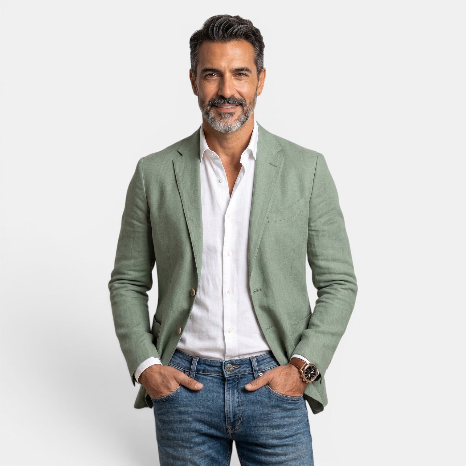 Herren-Blazer mit drei Knöpfen und fallendem Revers-Blazer for men-Alpenkind