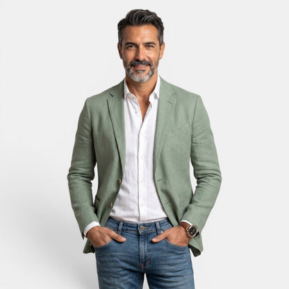 Herren-Blazer mit drei Knöpfen und fallendem Revers-Blazer for men-Alpenkind