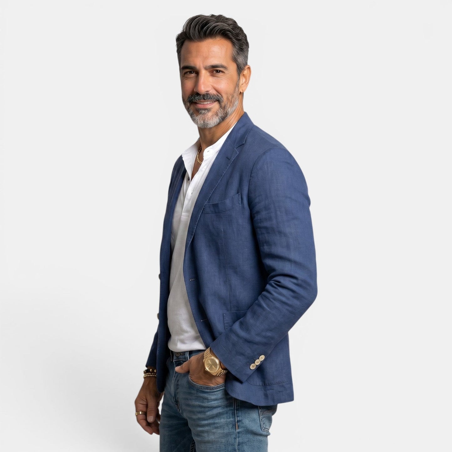 Herren-Blazer mit drei Knöpfen und fallendem Revers-Blazer for men-Alpenkind