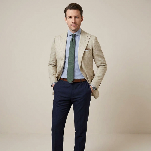 Herren-Blazer mit fallendem Revers und aufgesetzten Taschen-Blazer for men-Alpenkind