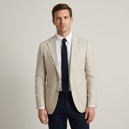Herren-Blazer mit fallendem Revers und aufgesetzten Taschen-Blazer for men-Alpenkind