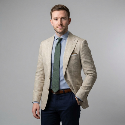 Herren-Blazer mit fallendem Revers und aufgesetzten Taschen-Blazer for men-Alpenkind