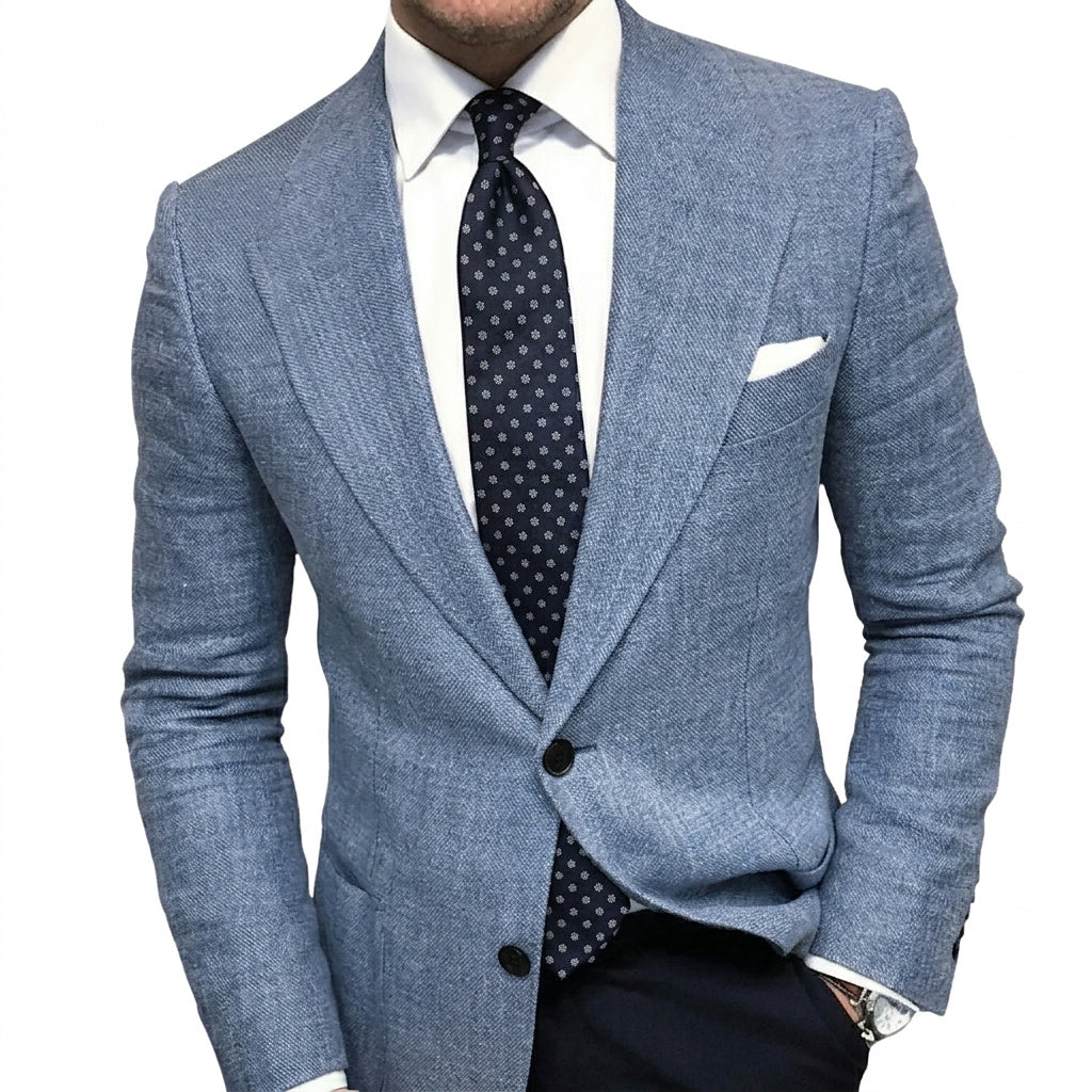 Herren-Blazer mit fallendem Revers und aufgesetzten Taschen-Blazer for men-Alpenkind