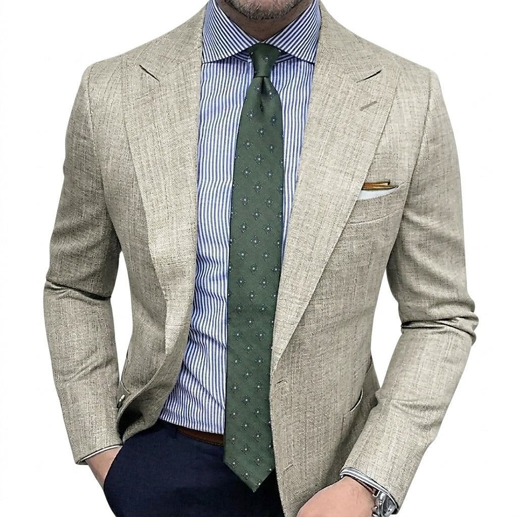 Herren-Blazer mit fallendem Revers und aufgesetzten Taschen-Blazer for men-Alpenkind