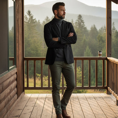 Herren-Blazer mit Knopfleiste und aufgesetzten Taschen-Jackets for men-Alpenkind