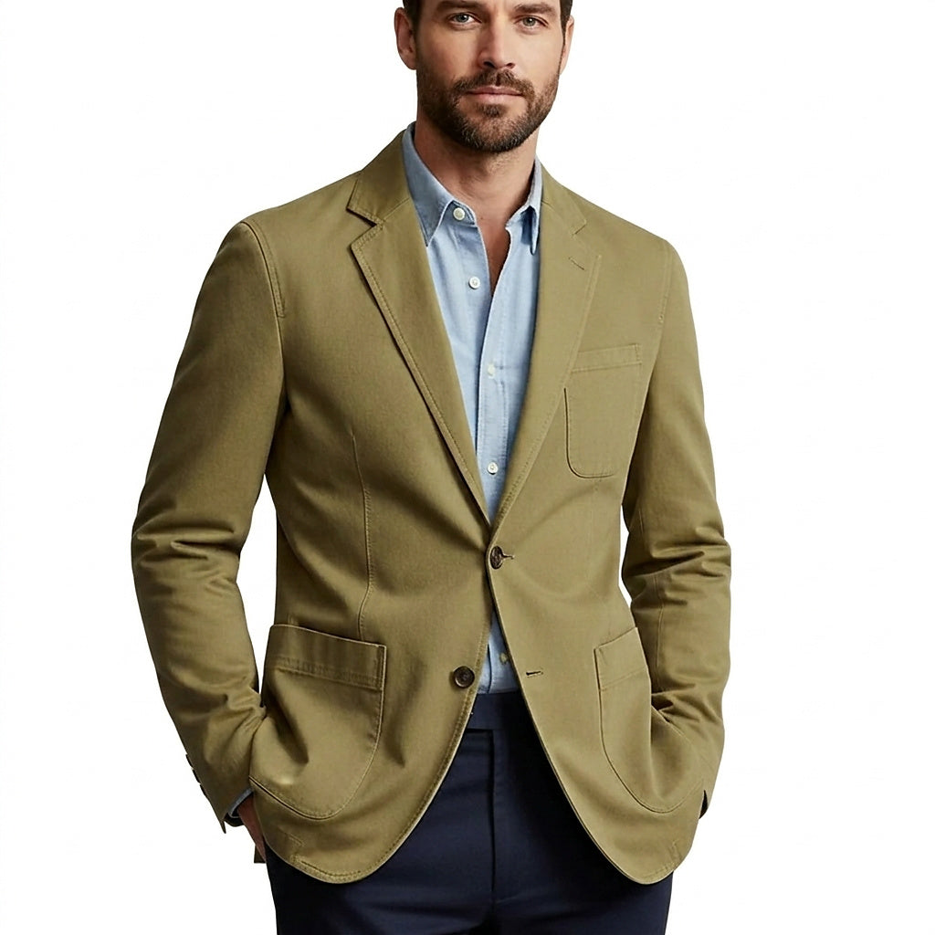 Herren-Blazer mit Knopfleiste und aufgesetzten Taschen-Jackets for men-Alpenkind