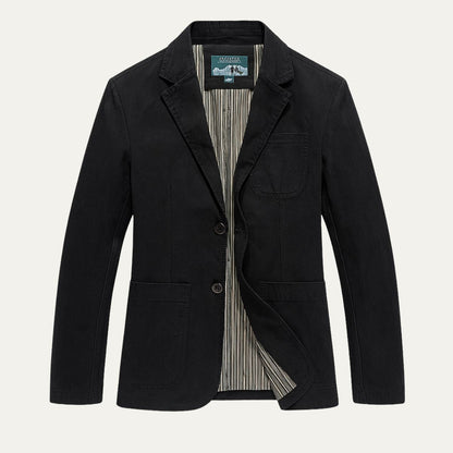 Herren-Blazer mit Knopfleiste und aufgesetzten Taschen-Jackets for men-Alpenkind