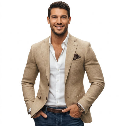 Herren-Blazer mit zwei Knöpfen und aufgesetzten Taschen-Blazer for men-Alpenkind