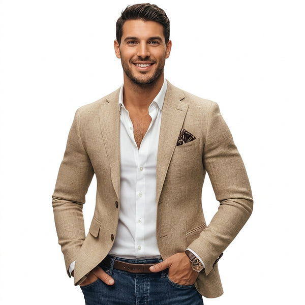 Herren-Blazer mit zwei Knöpfen und aufgesetzten Taschen-Blazer for men-Alpenkind
