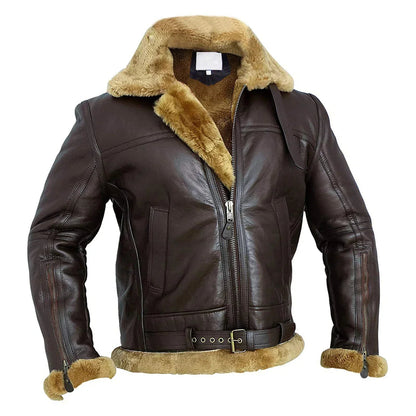 Herren-Bomberjacke mit Lammfellkragen und -bündchen-Jackets for men-Alpenkind