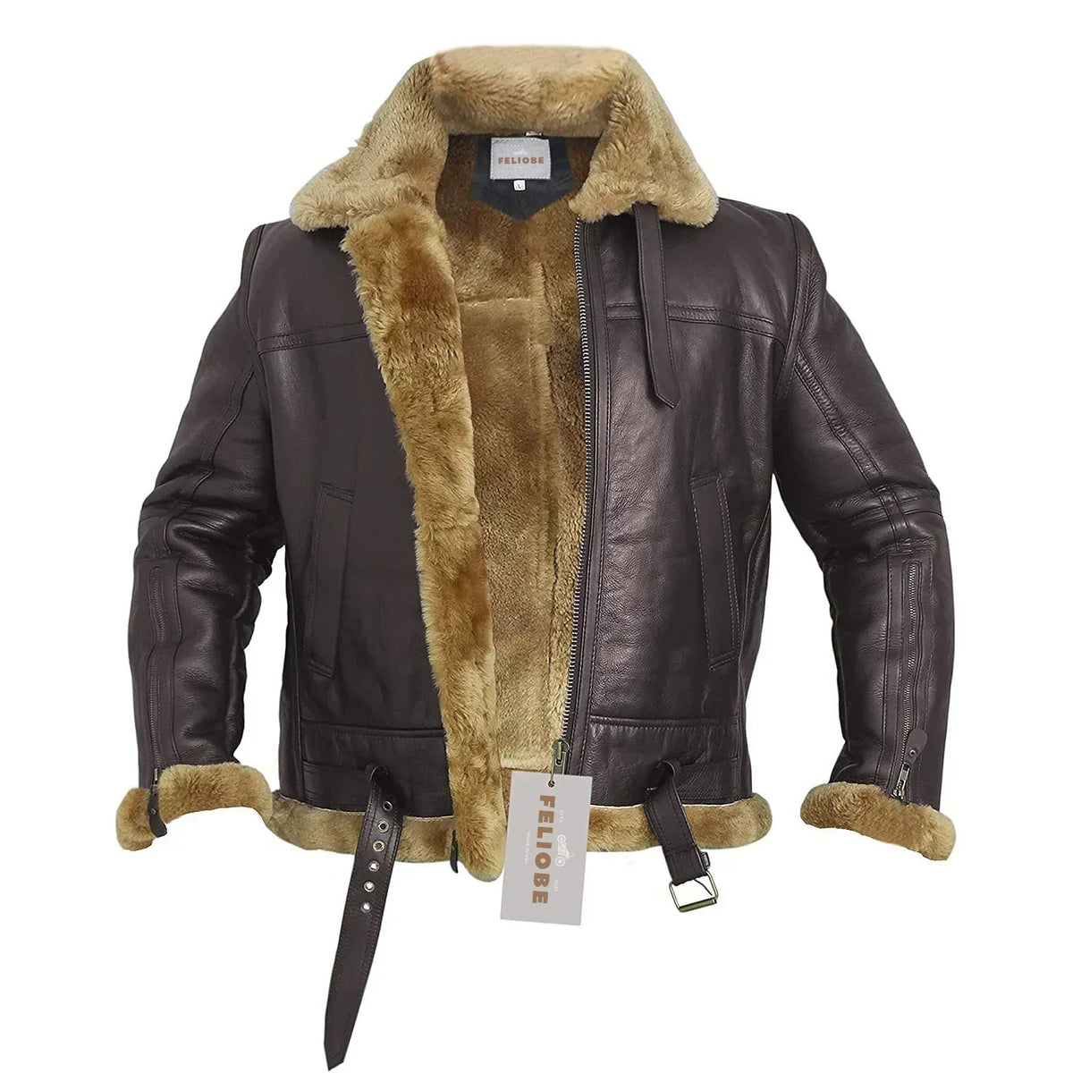 Herren-Bomberjacke mit Lammfellkragen und -bündchen-Jackets for men-Alpenkind