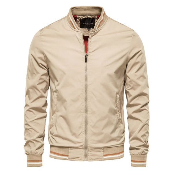 Herren Bomberjacke mit Reißverschluss und Rippbündchen-Men Jackets-Alpenkind