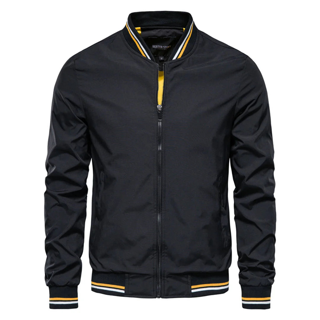 Herren Bomberjacke mit Reißverschluss und Rippbündchen-Men Jackets-Alpenkind