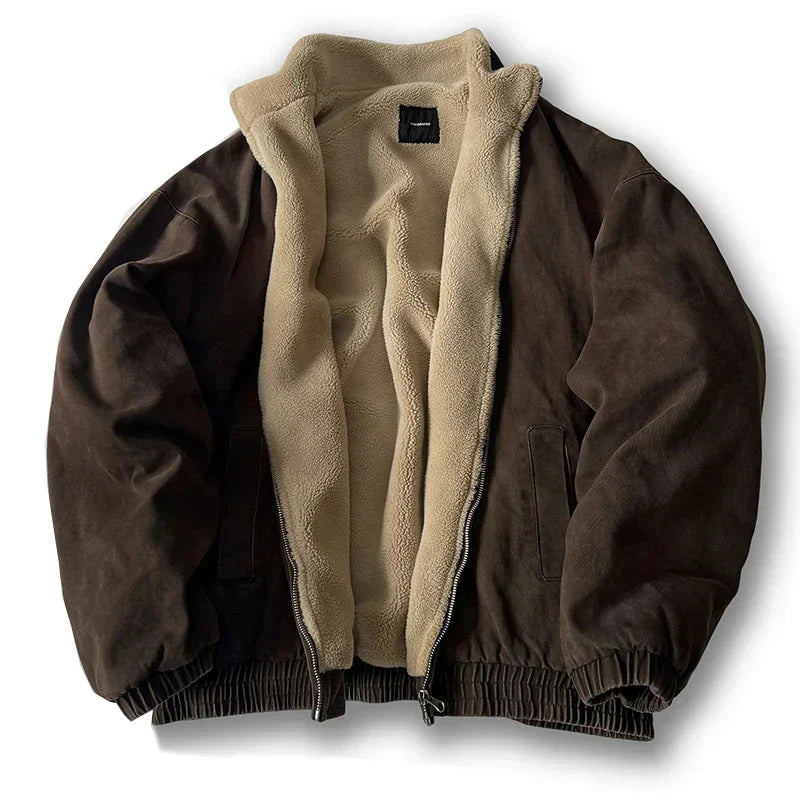 Herren-Bomberjacke mit Reißverschluss und Stehkragen-Jackets & Coats for men-Alpenkind