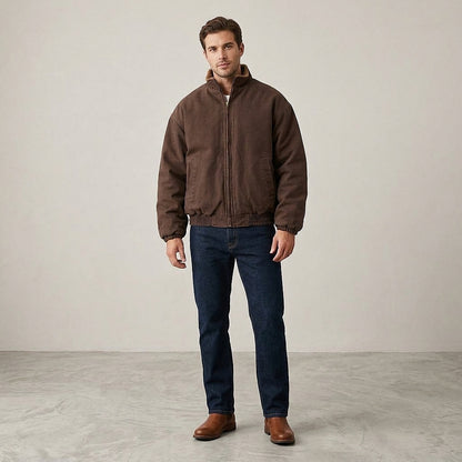 Herren-Bomberjacke mit Reißverschluss und Stehkragen-Jackets & Coats for men-Alpenkind