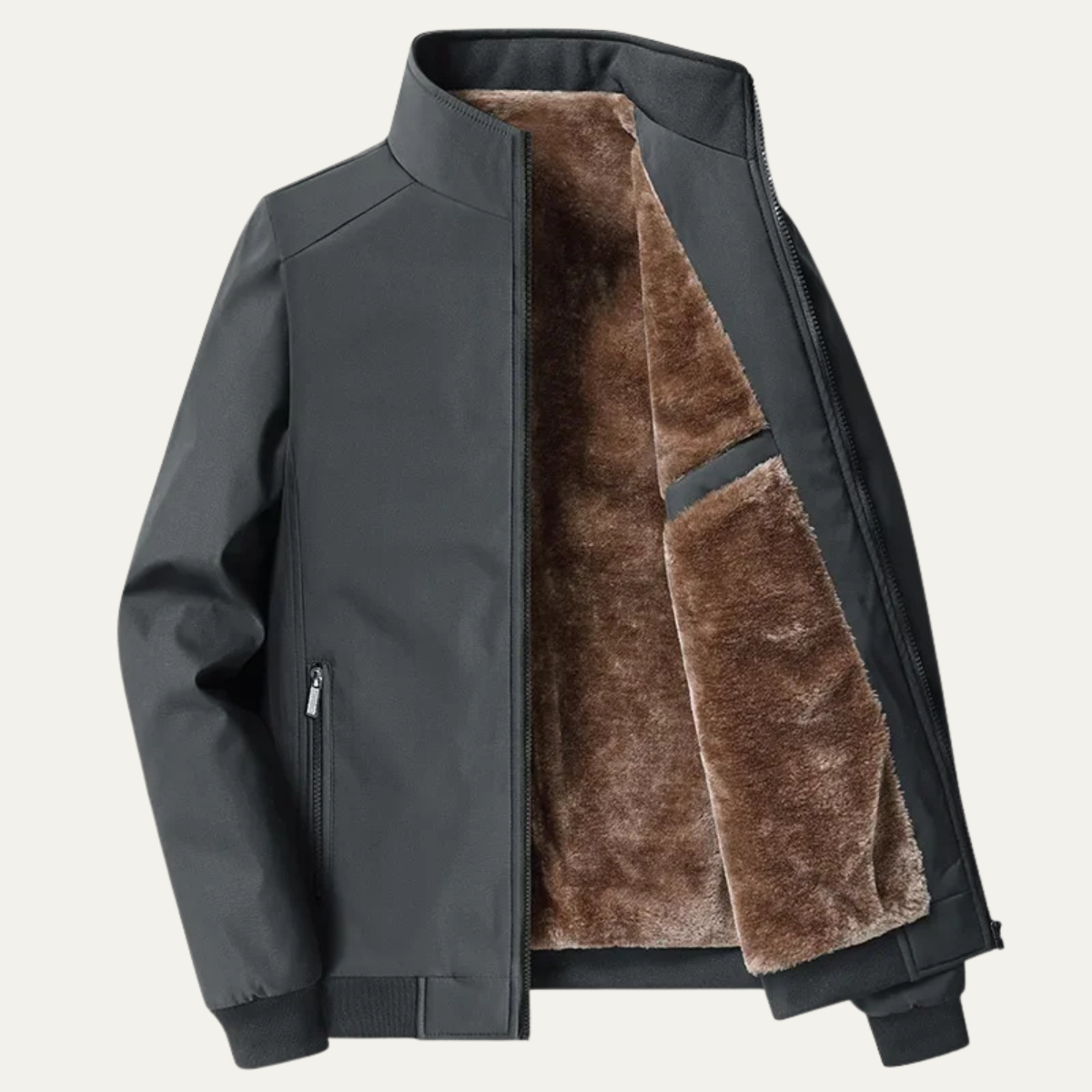 Herren-Bomberjacke mit Stehkragen und Fleece-Futter-Jackets for men-Alpenkind