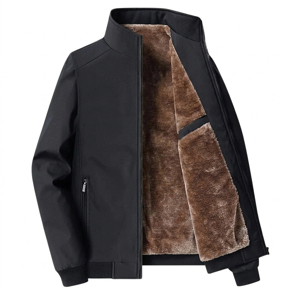 Herren-Bomberjacke mit Stehkragen und Fleece-Futter-Jackets for men-Alpenkind