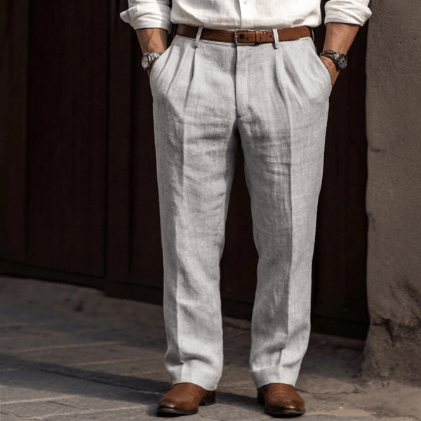 Herren-Bundfaltenhose mit Gürtelschlaufen-Pants for Men-Alpenkind
