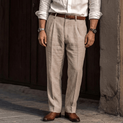 Herren-Bundfaltenhose mit Gürtelschlaufen-Pants for Men-Alpenkind
