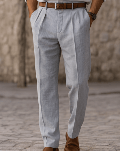 Herren-Bundfaltenhose mit Gürtelschlaufen-Pants for Men-Alpenkind