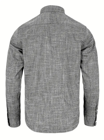 Herren-Button-Down-Hemd mit gemustertem Besatz-Shirts for men-Alpenkind