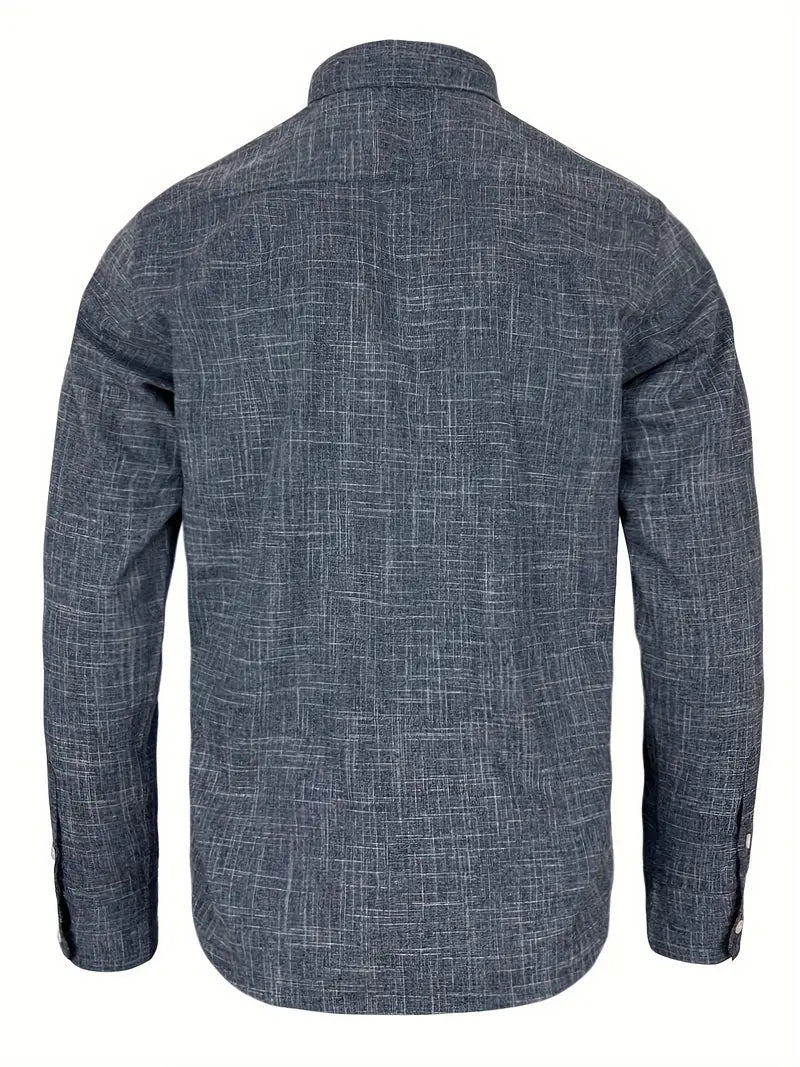 Herren-Button-Down-Hemd mit gemustertem Besatz-Shirts for men-Alpenkind