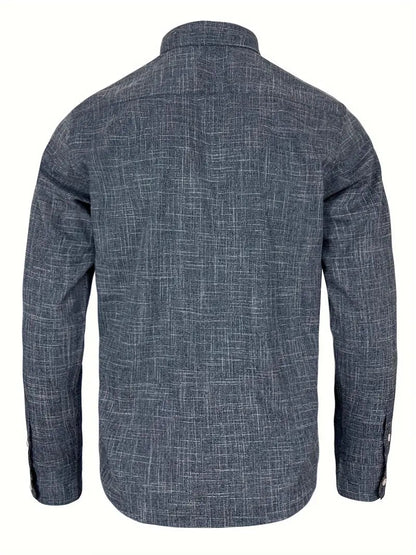 Herren-Button-Down-Hemd mit gemustertem Besatz-Shirts for men-Alpenkind