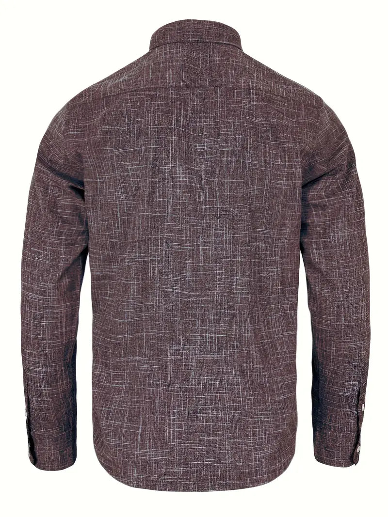 Herren-Button-Down-Hemd mit gemustertem Besatz-Shirts for men-Alpenkind