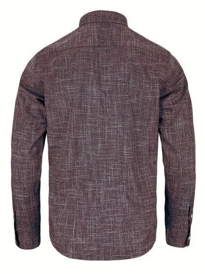 Herren-Button-Down-Hemd mit gemustertem Besatz-Shirts for men-Alpenkind