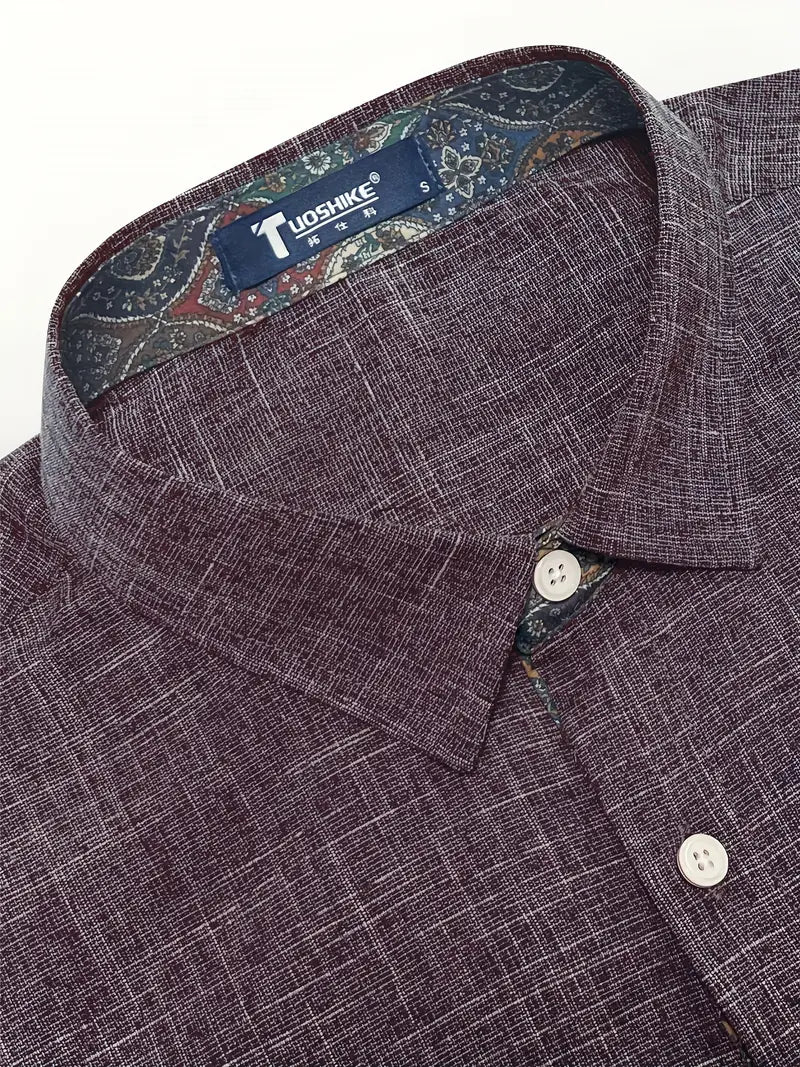 Herren-Button-Down-Hemd mit gemustertem Besatz-Shirts for men-Alpenkind