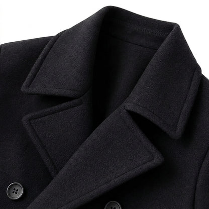 Herren-Cabanjacke aus Wollmischgewebe mit fallendem Revers-Coats for men-Alpenkind