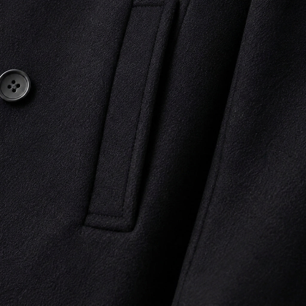 Herren-Cabanjacke aus Wollmischgewebe mit fallendem Revers-Coats for men-Alpenkind