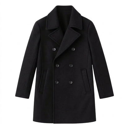 Herren-Cabanjacke aus Wollmischgewebe mit fallendem Revers-Coats for men-Alpenkind