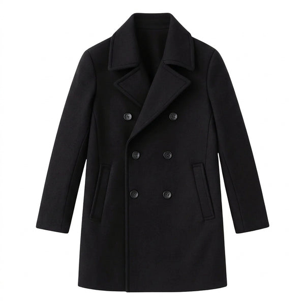 Herren-Cabanjacke aus Wollmischgewebe mit fallendem Revers-Coats for men-Alpenkind