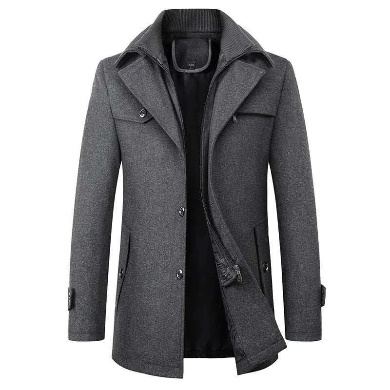 Herren-Cabanjacke in mittellanger Passform mit Reißverschluss-Innenteil-Coats for men-Alpenkind