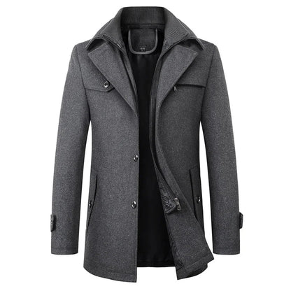 Herren-Cabanjacke in mittellanger Passform mit Reißverschluss-Innenteil-Coats for men-Alpenkind