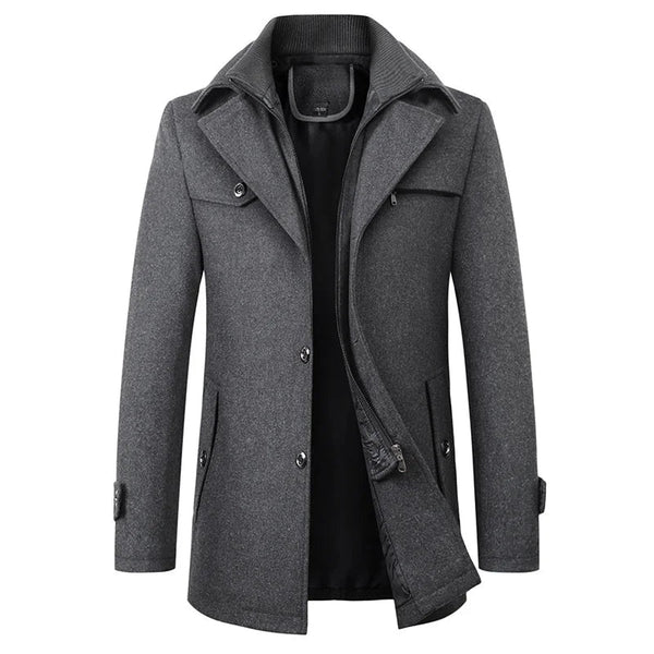 Herren-Cabanjacke in mittellanger Passform mit Reißverschluss-Innenteil-Coats for men-Alpenkind